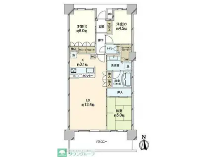 パークシティ新百合ヶ丘エアリーコート・イースト(3LDK/5階)の間取り写真