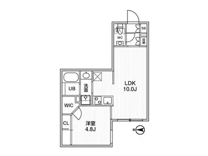 ルネサンスコート高田馬場PATRIA(1LDK/1階)の間取り写真