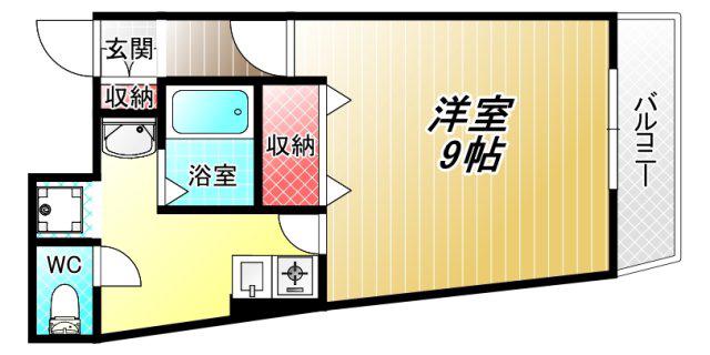 Mプラザ布施弐番館(1K/9階)の間取り写真
