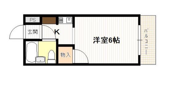 ジャルダン三筋(ワンルーム/2階)の間取り写真