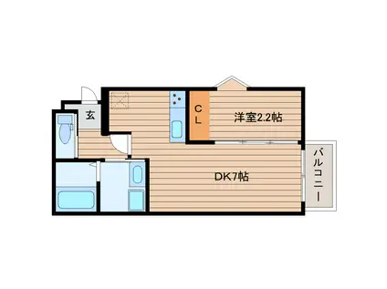 FOREST GARDEN II(1DK/1階)の間取り写真