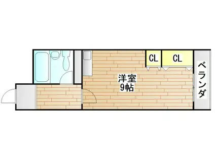 ハイマート弥刀2番館(ワンルーム/2階)の間取り写真