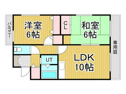アメニティマンション3(2LDK/1階)の間取り写真