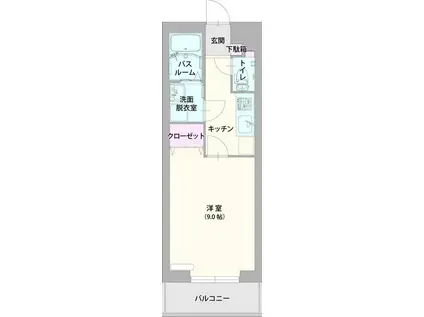 アロッジオ淵野辺II(1K/2階)の間取り写真