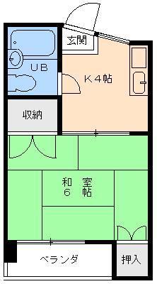 第2京屋マンション(1K/2階)の間取り写真