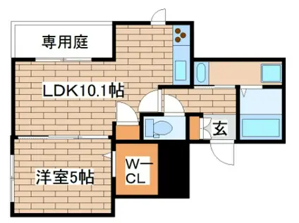 シャーメゾン板宿(1LDK/1階)の間取り写真