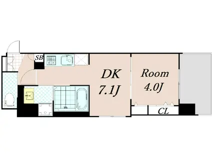 ベラジオ雅び京都西院II(1DK/5階)の間取り写真