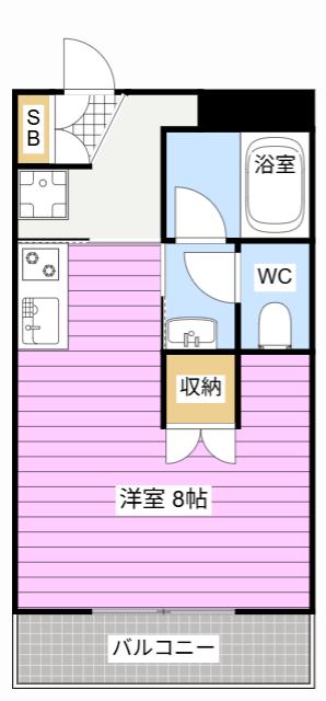 シャンブルYOSHIMI(ワンルーム/2階)の間取り写真