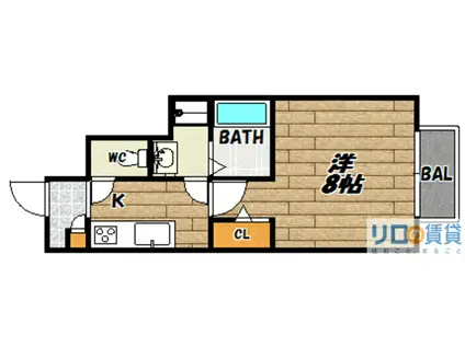 アネックス藤 E・W(1K/1階)の間取り写真