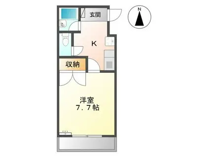 サンハイツTSUKIMI(1K/4階)の間取り写真