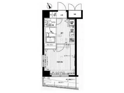 メインステージ四ッ谷(1K/3階)の間取り写真