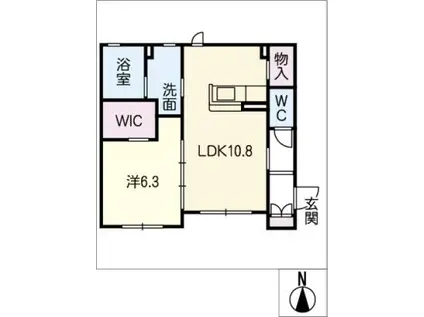 フェリシード(1LDK/1階)の間取り写真