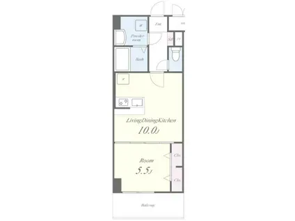 リッツ・アヴェニュー(1LDK/2階)の間取り写真