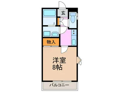 セレーノ西尾(1K/2階)の間取り写真