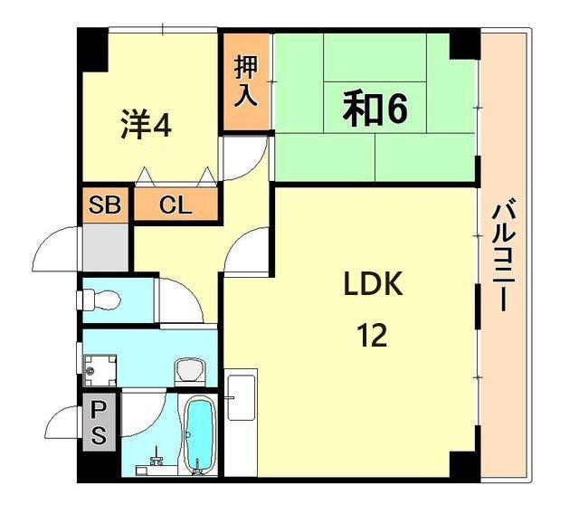 サンテラス垂水(2LDK/3階)の間取り写真
