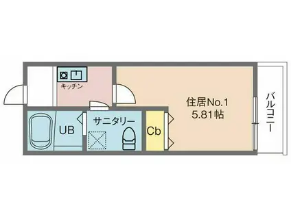 カインドネス吉祥寺南町(1K/2階)の間取り写真
