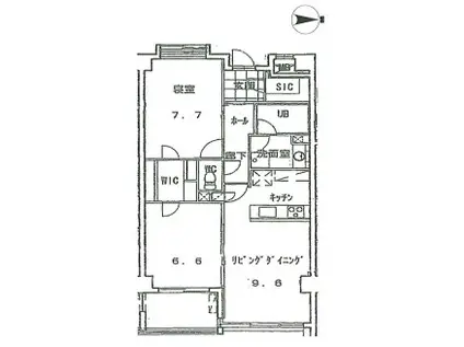 クールセリシエ(2LDK/2階)の間取り写真