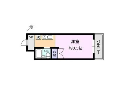 ステイエム相模原南(ワンルーム/4階)の間取り写真