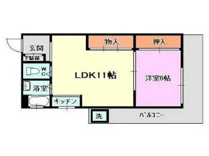グリーンヒル清水ヶ丘(1LDK/3階)の間取り写真