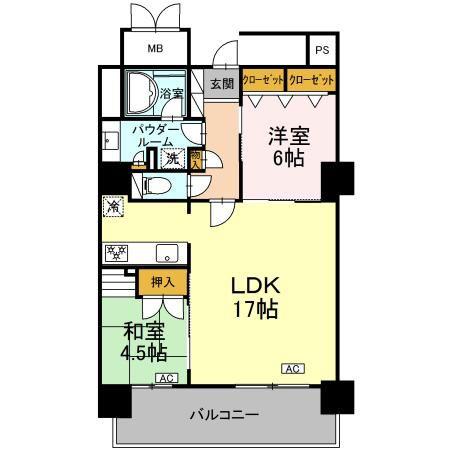 Dグラフォート・サウスマークタワー(2LDK/2階)の間取り写真