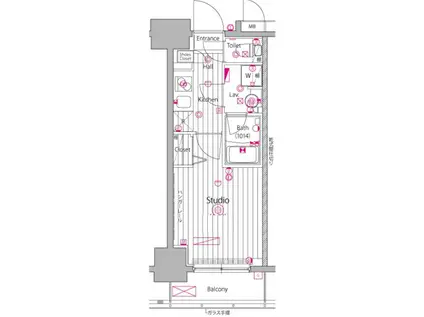 ガーラ・グランディ池袋II(1K/14階)の間取り写真