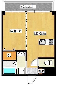 三萩野ビル(1LDK/5階)の間取り写真
