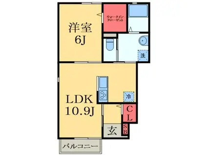 メゾン・ウェルストーンI(1LDK/1階)の間取り写真