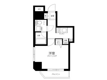 スパシエトラッド川口(1K/2階)の間取り写真