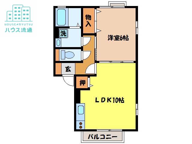 メルベーユ尾崎(1LDK/2階)の間取り写真