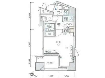 プロフ文京大塚(1K/3階)の間取り写真