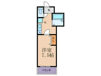 IMMEUBLE NAKAMURA(1K/4階)の間取り写真