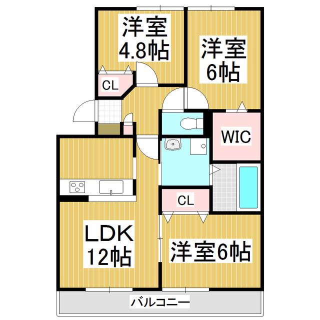 BLESTON ARUGA(3LDK/3階)の間取り写真