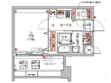 ハーモニーレジデンス東京イーストコア♯005(1K/3階)の間取り写真