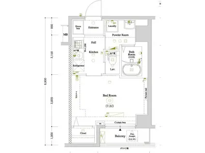 アークマーク田端GR(1K/4階)の間取り写真