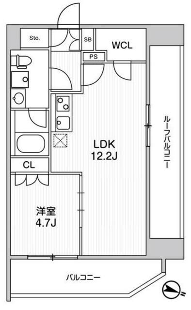 WEAVE BASE -ITABASHI HONCHO(1LDK/5階)の間取り写真
