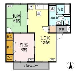 セジュールMK(2LDK/2階)の間取り写真