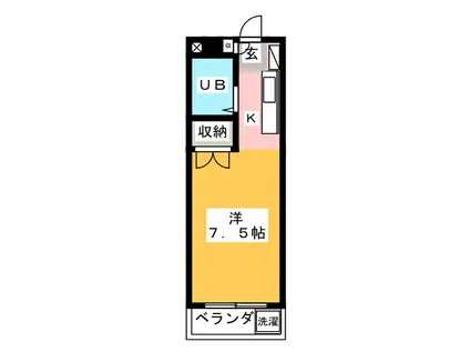 シティハイツ一ツ橋(ワンルーム/3階)の間取り写真