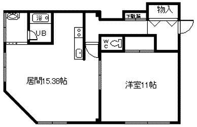 ルート219(1LDK/2階)の間取り写真