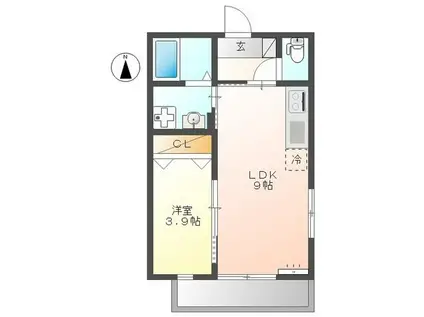 SEIMO PALACE II(1LDK/1階)の間取り写真