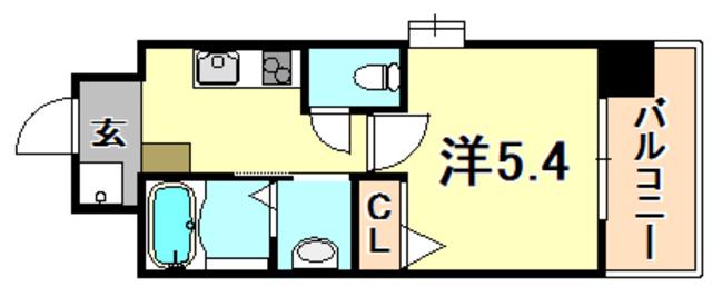 スプランディッド元町山手(1K/3階)の間取り写真