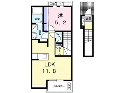 ジェルメ南葛西W-(1LDK/1階)の間取り写真