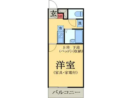 LPジョセリーヌ(1K/1階)の間取り写真
