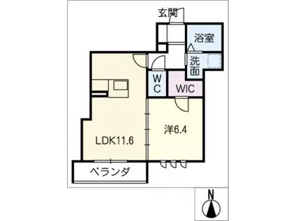 GLANZ(1LDK/3階)の間取り写真