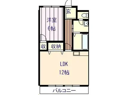 ベルハイツ(1LDK/2階)の間取り写真