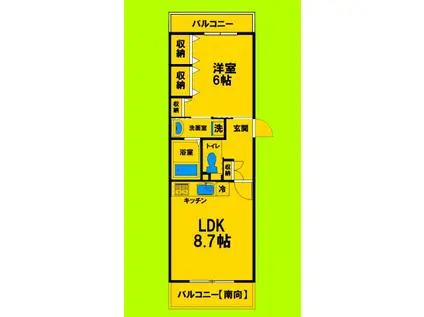 アルポルト(1LDK/1階)の間取り写真