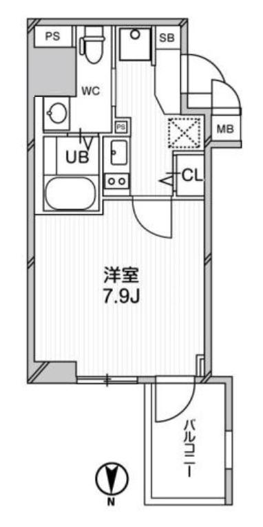 エグゼ難波南VI(1K/3階)の間取り写真