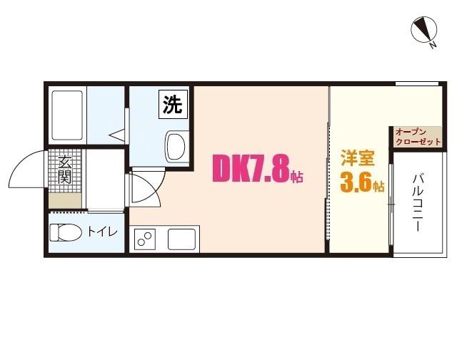 RELACION長束I(1DK/1階)の間取り写真