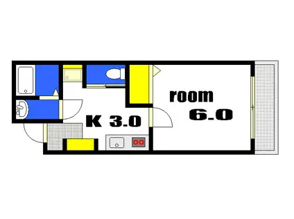 FORTUUJINAO(1K/3階)の間取り写真