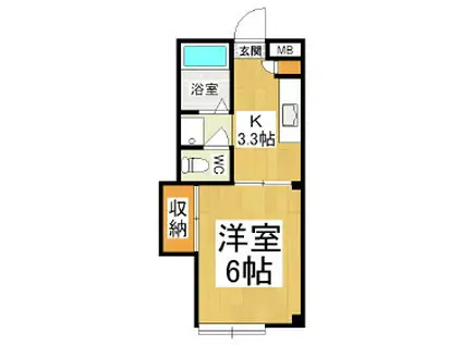 レジデンス山崎(1K/2階)の間取り写真