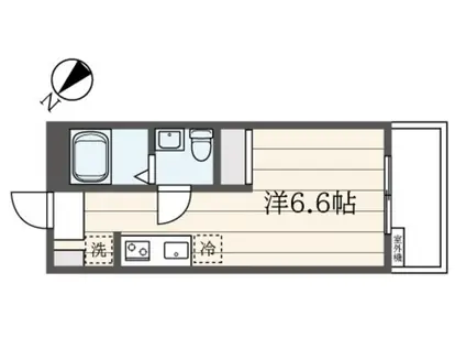 フローラ内田(ワンルーム/2階)の間取り写真